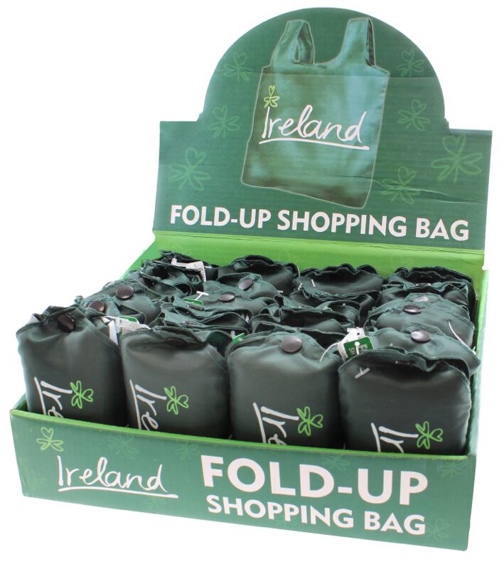 Green Fold Up Shopping Bag With Ireland Design