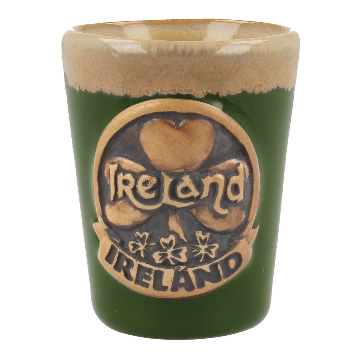 Pottery Shot Measure With Shamrock Design