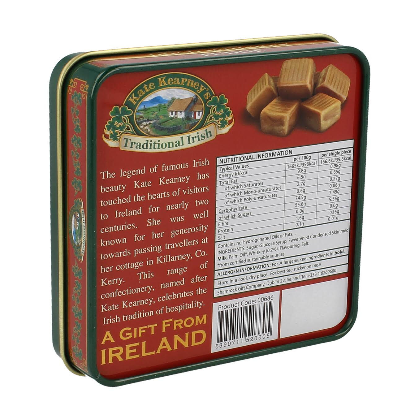 Gift From Ireland Kate Kearney Irish Whiskey Fudge In Tin 100g