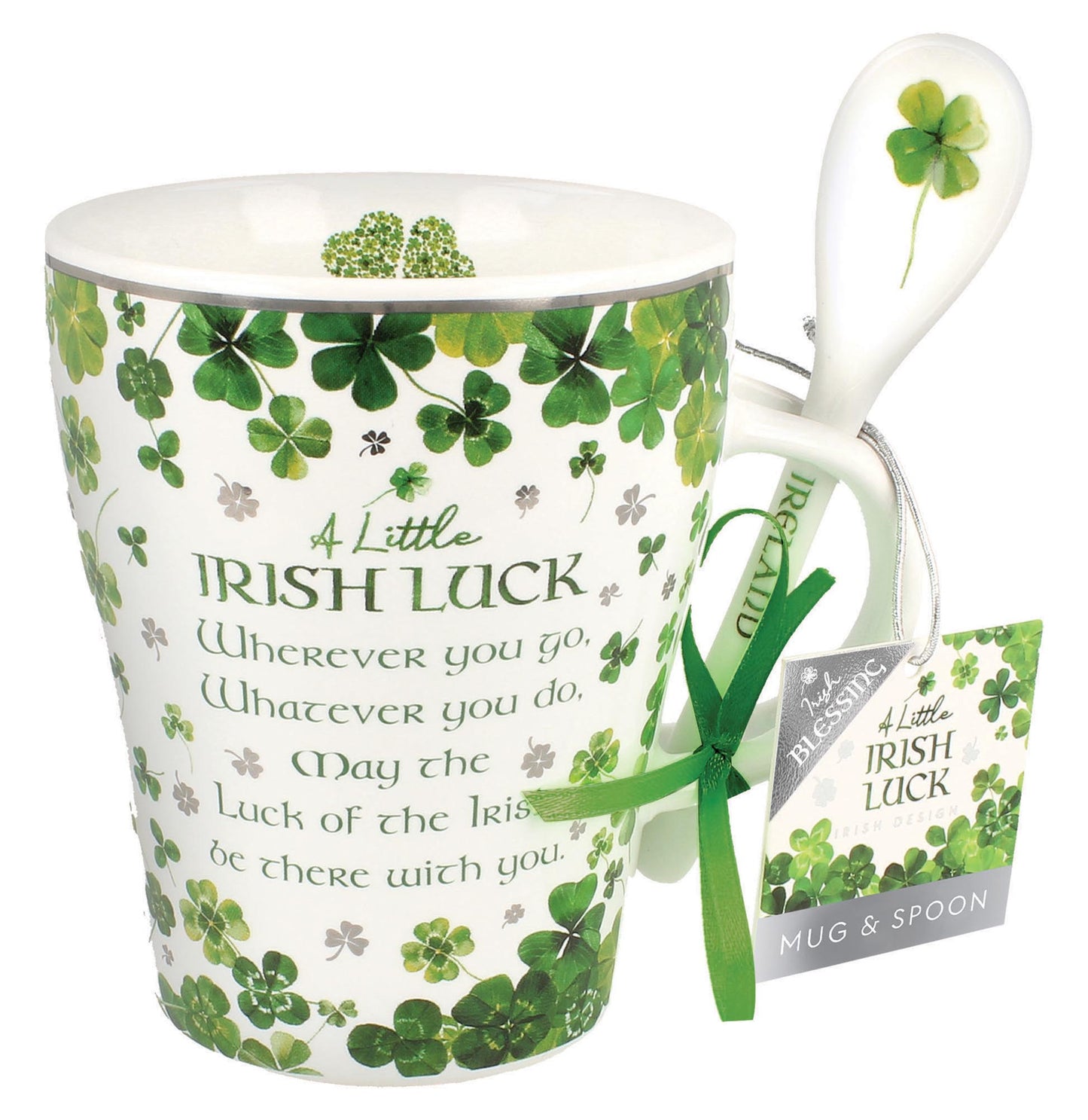 Ceramic Little Irish Luck Mug and Spoon Set