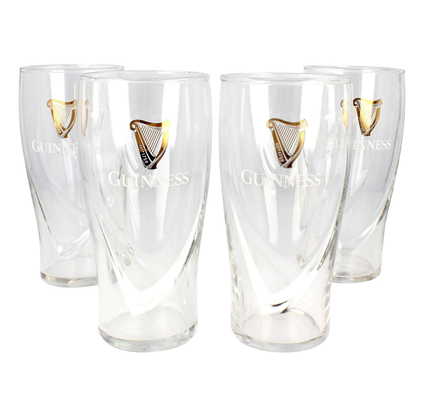 Guinness 540ml Embossed 4 Pack Pint Glass