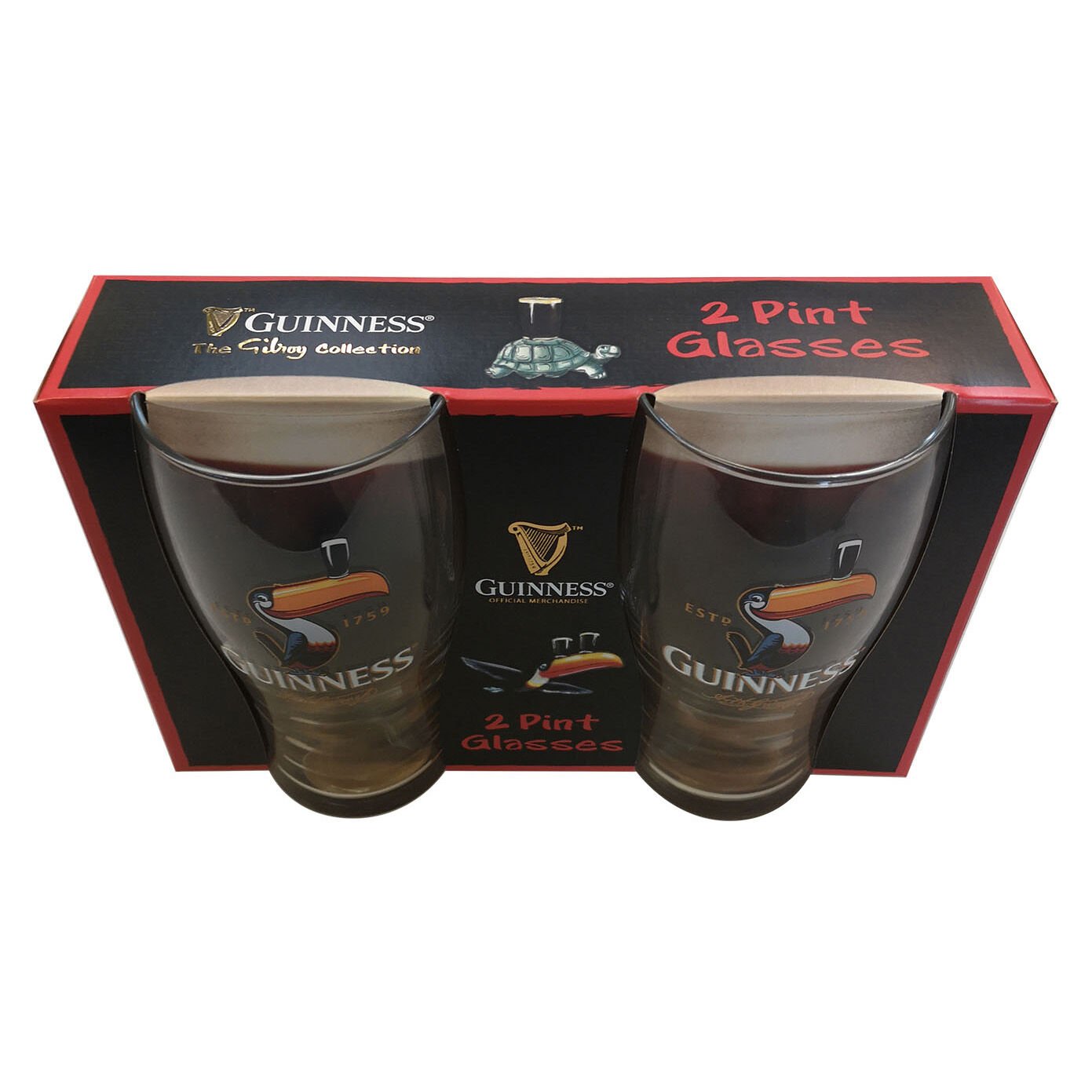 Guinness Toucan Design Two Pack Pint Glasses