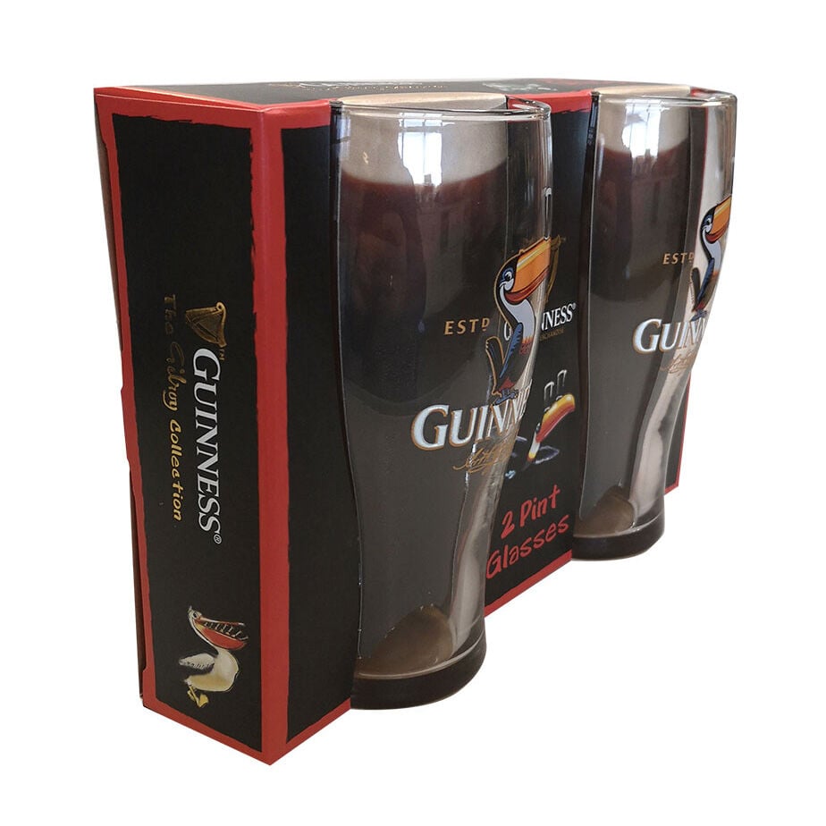 Guinness Toucan Design Two Pack Pint Glasses