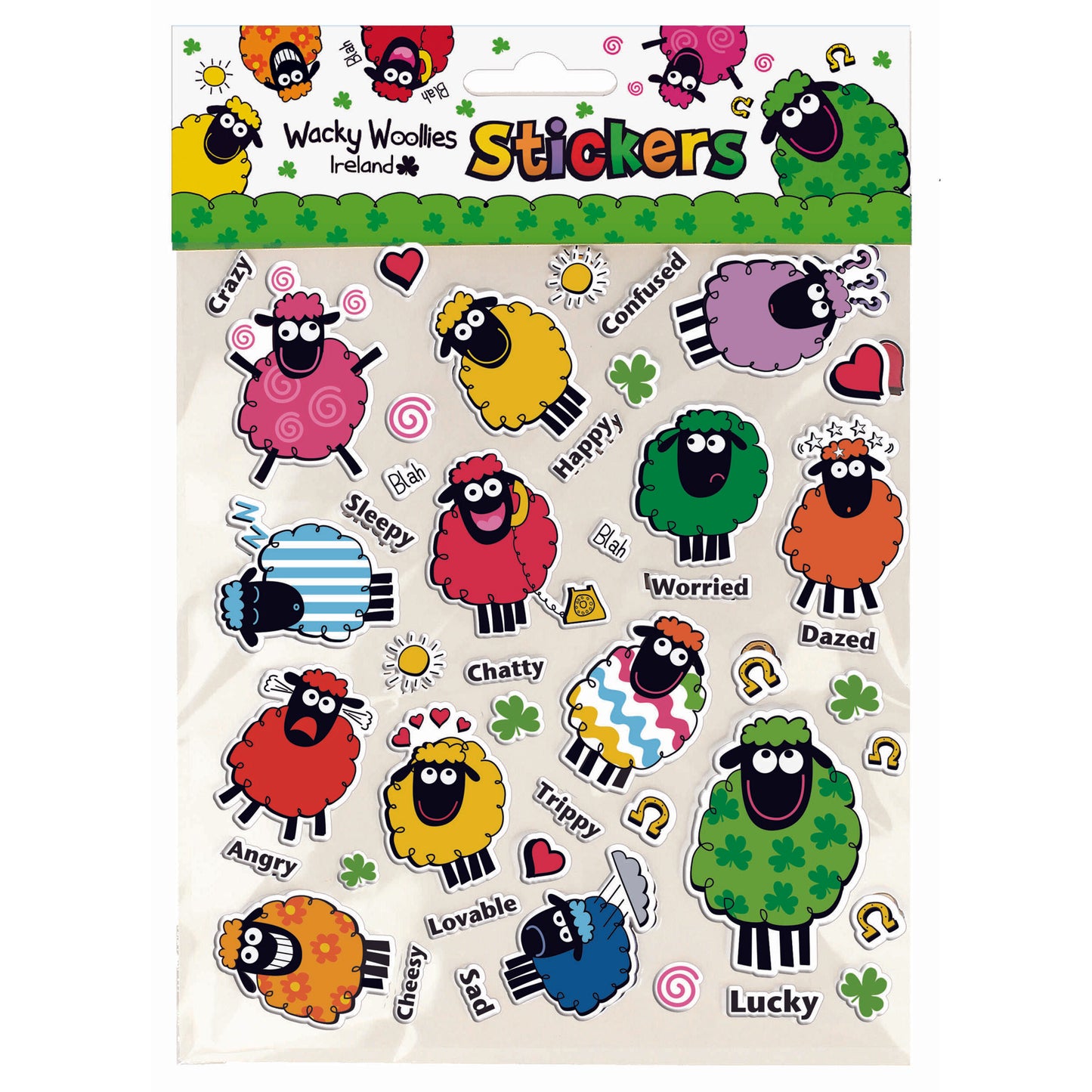 Wacky Woolies Ireland Novelty Sheep Stickers Variety Multipack