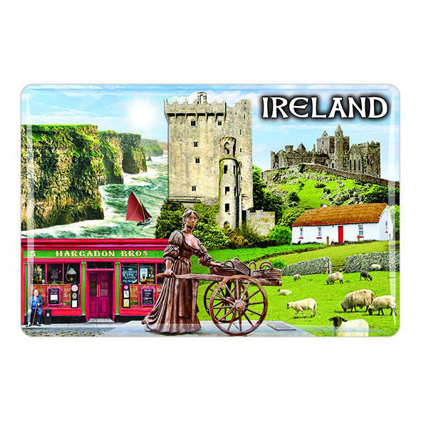 Ireland Epoxy Magnet Montage Of Irish Landmarks Molly Malone Castle