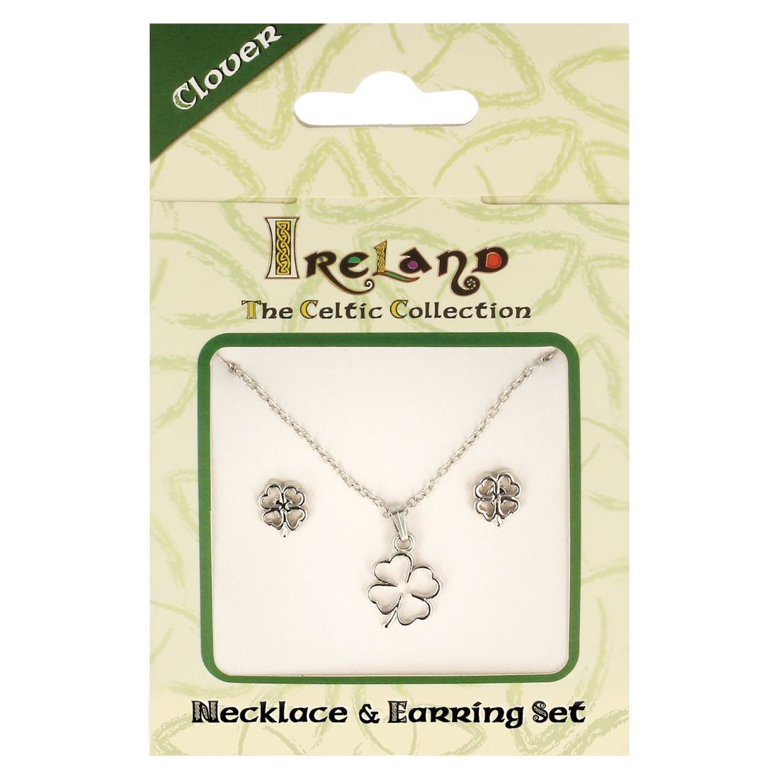 Ireland The Celtic Collection Four Leaf Clover Jewellery Set