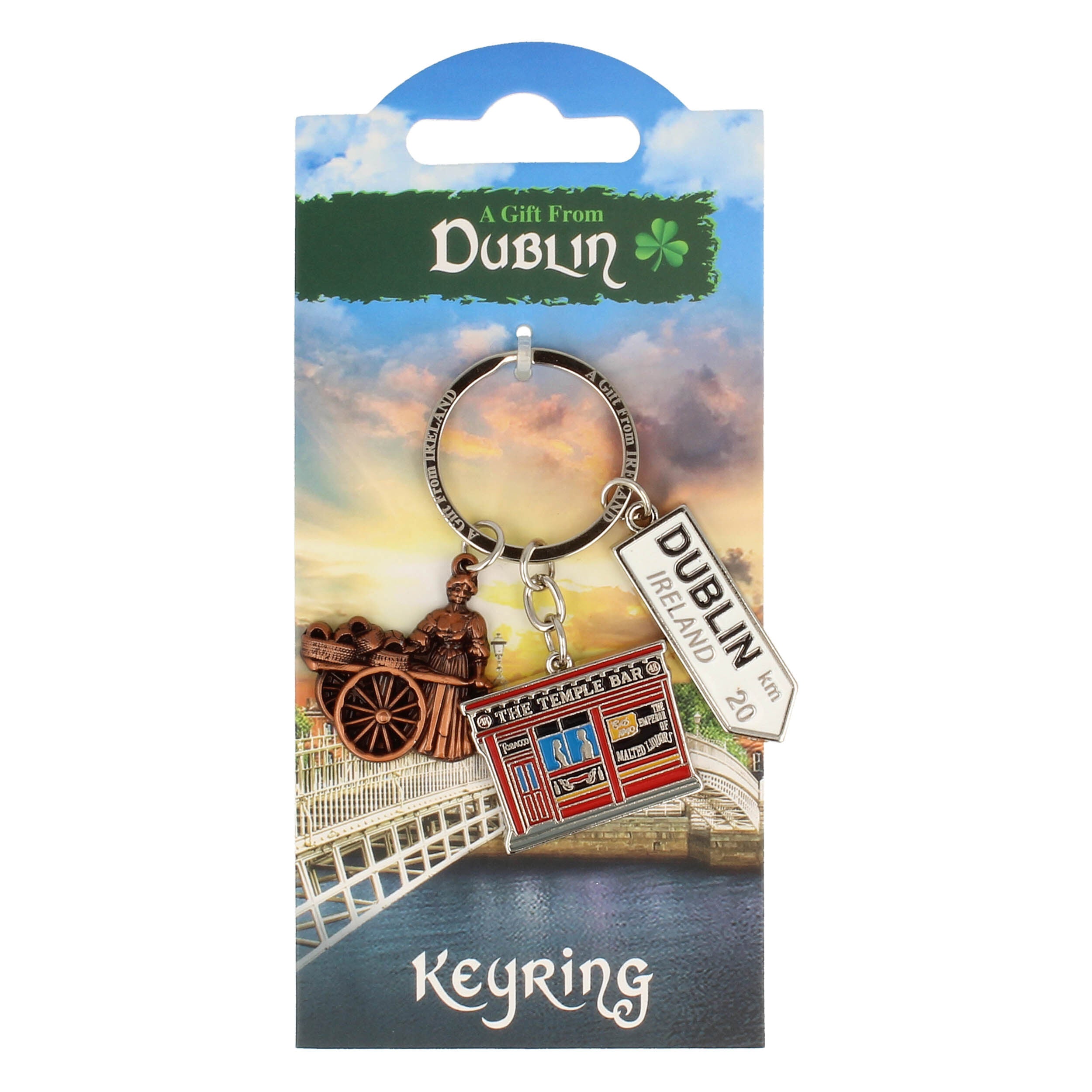 Dublin Montage Charm Keyring With Famous Dublin Landmark Design