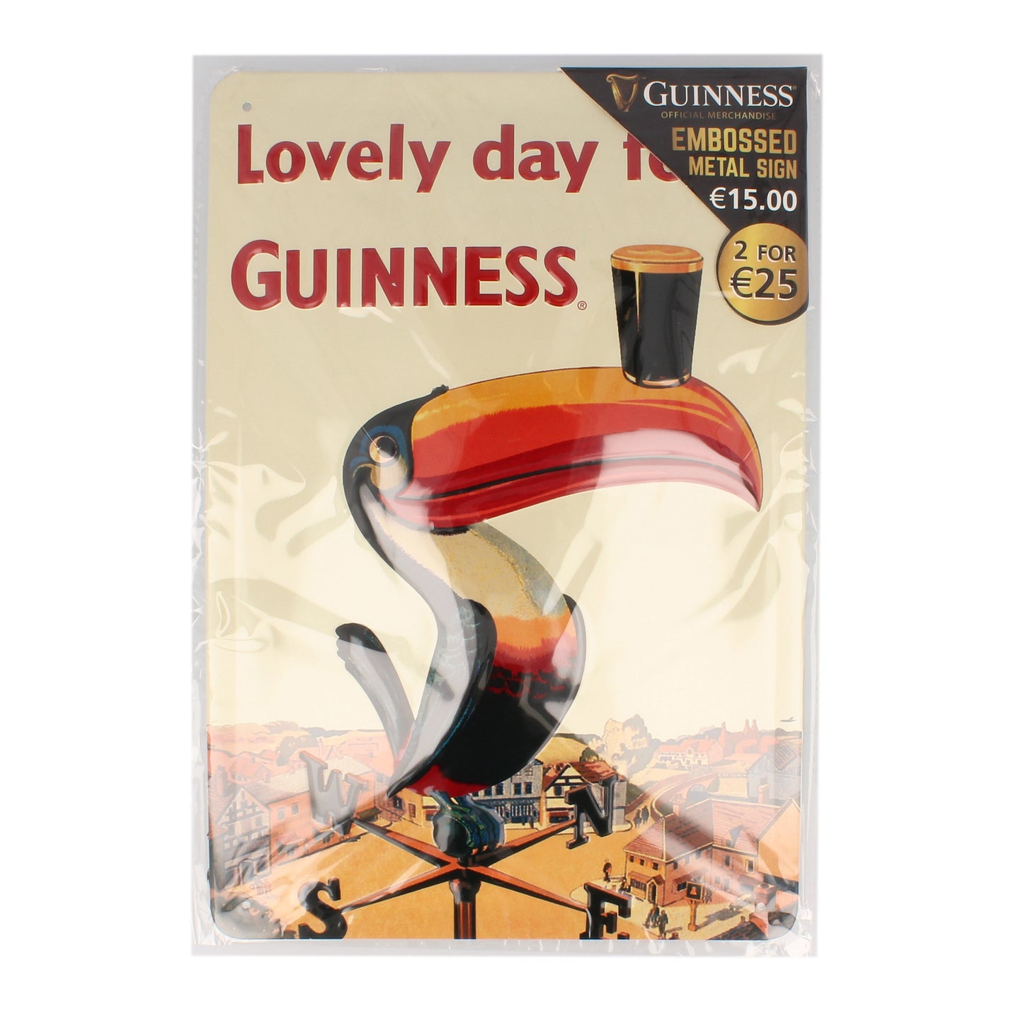 Metal Guinness Sign With Iconic Toucan