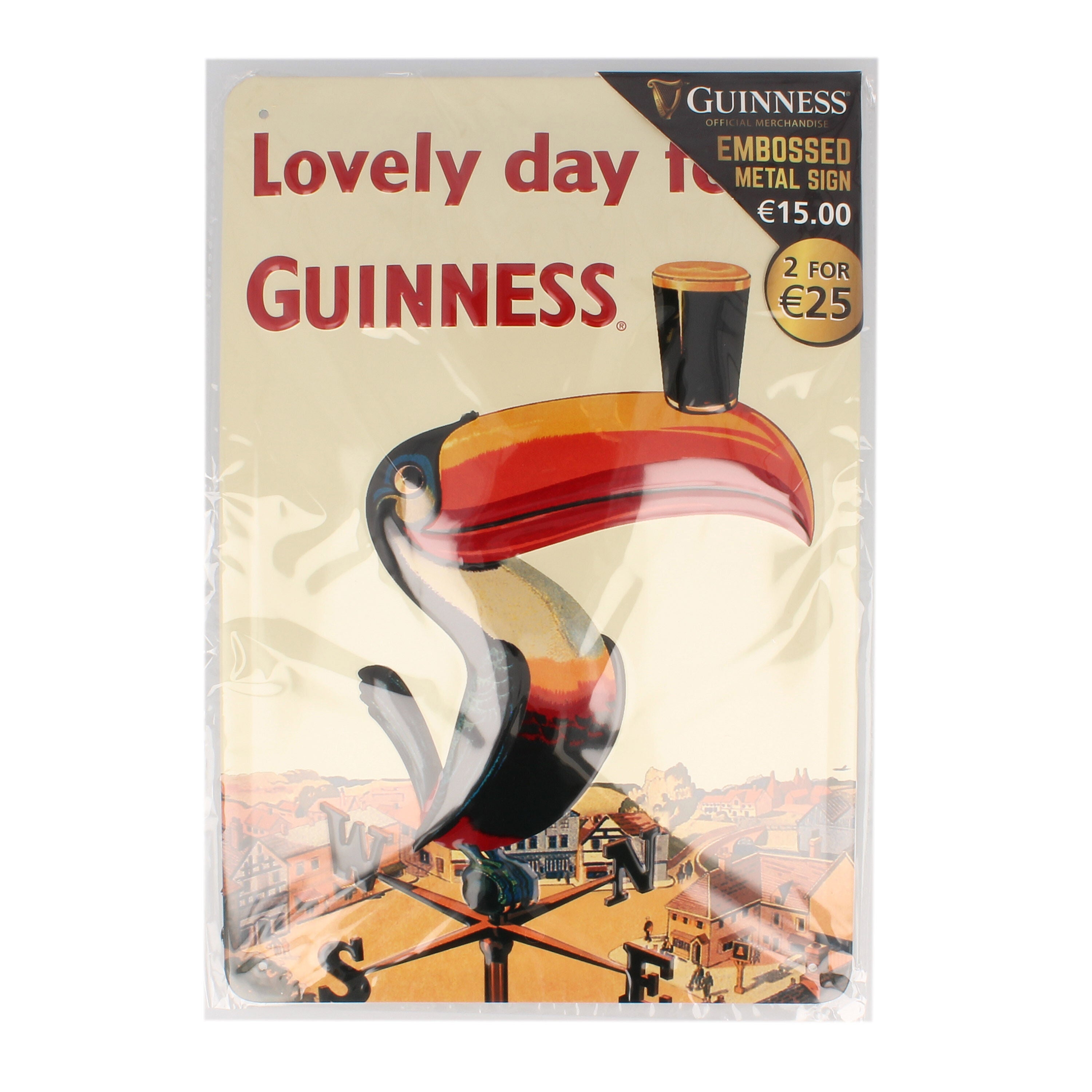 Metal Guinness Sign With Iconic Toucan