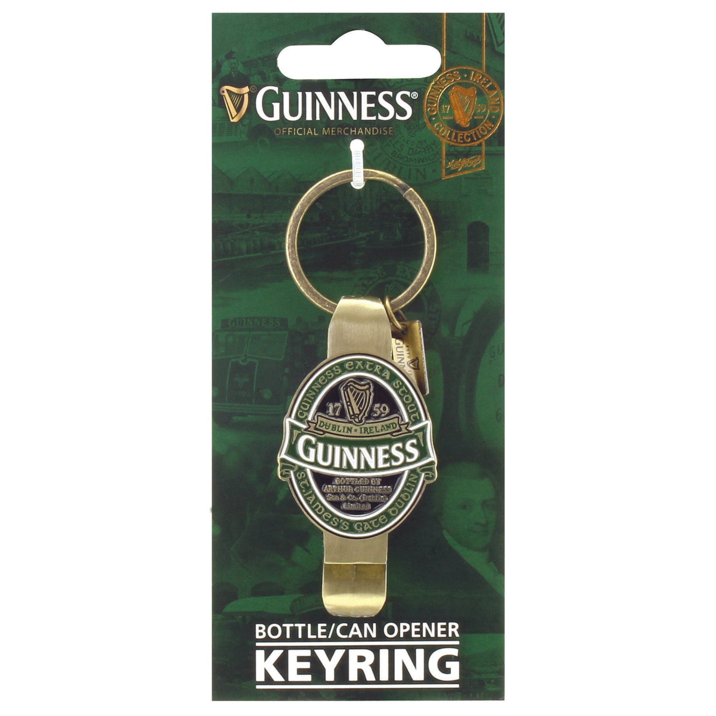 Bottle/can Opener Keychain With St James Gate Design-guinness Ireland Collection