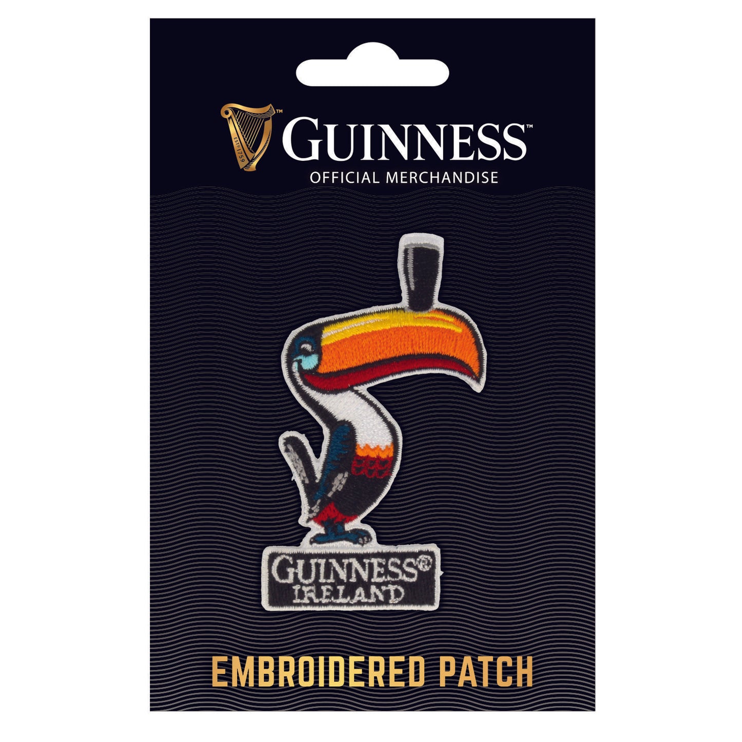 Guinness Embroidered Sew On Patch With Toucan Design