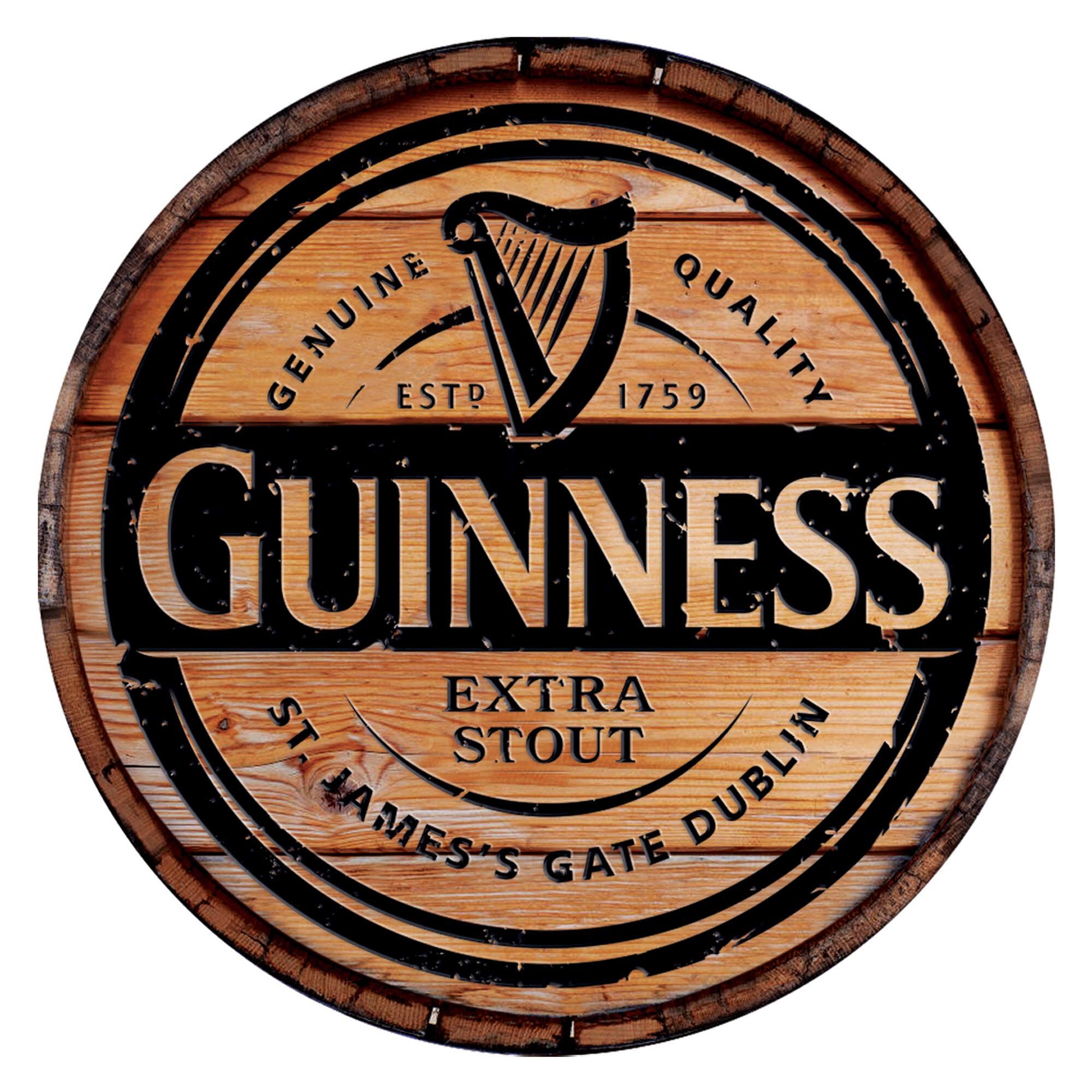 Guinness Extra Stout Label Wooden Bar Sign