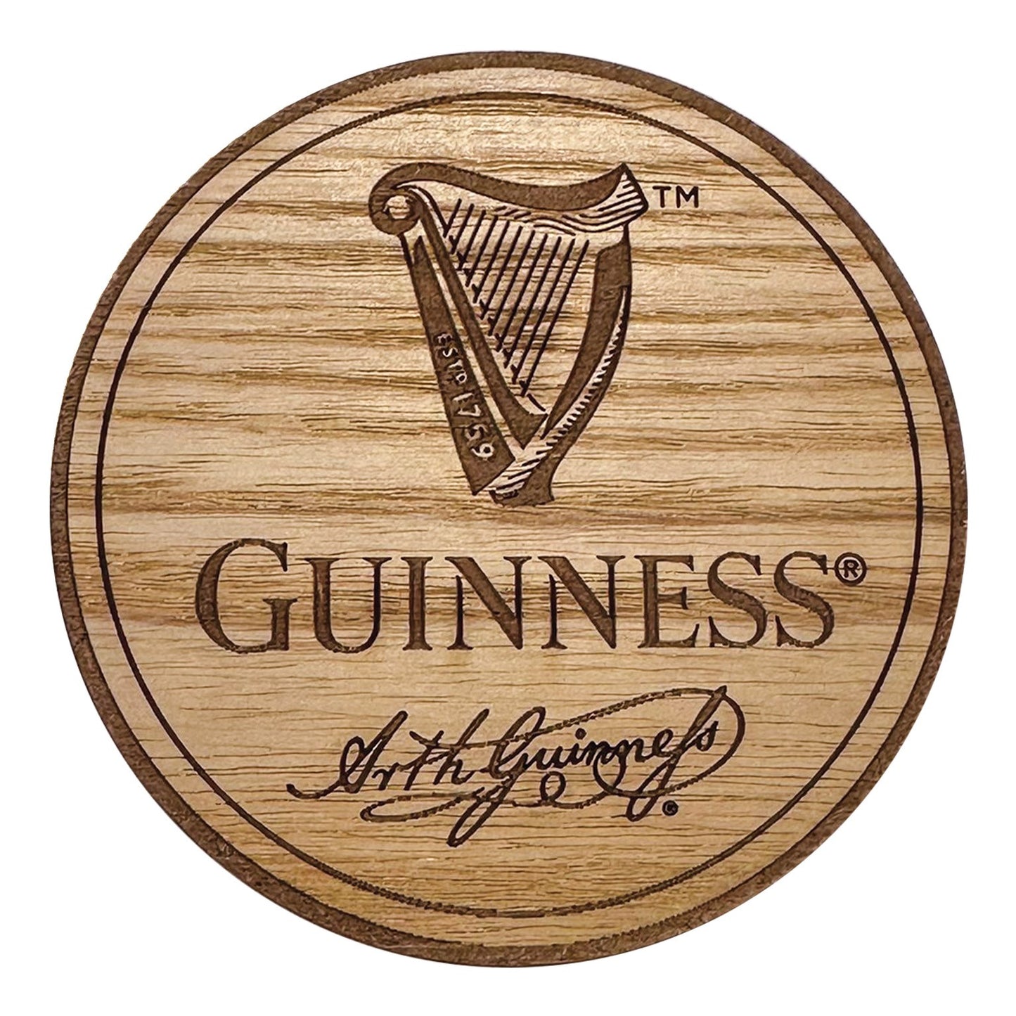 Guinness Harp Wooden Coaster