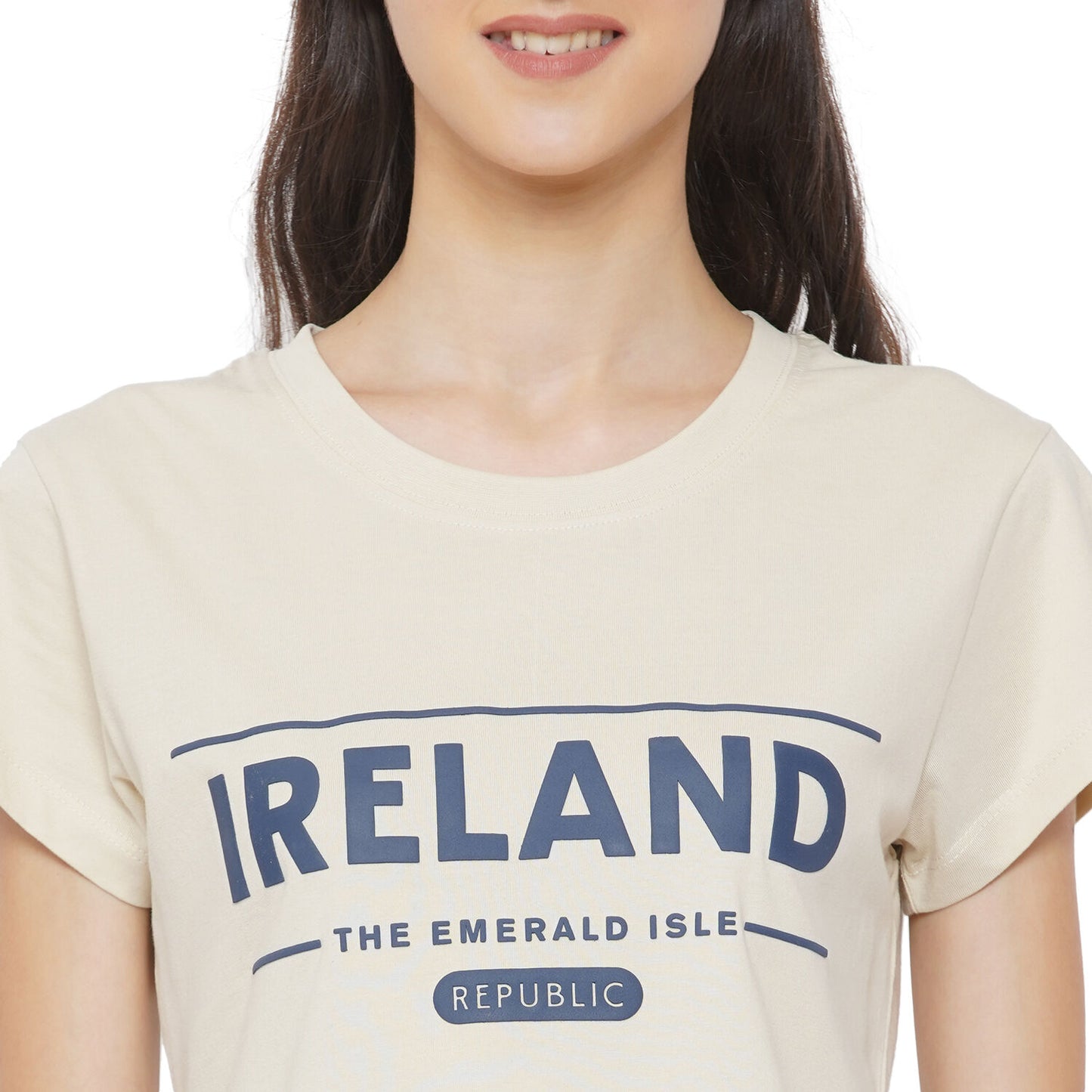 Ladies Ireland Republic Logo T-Shirt Beige