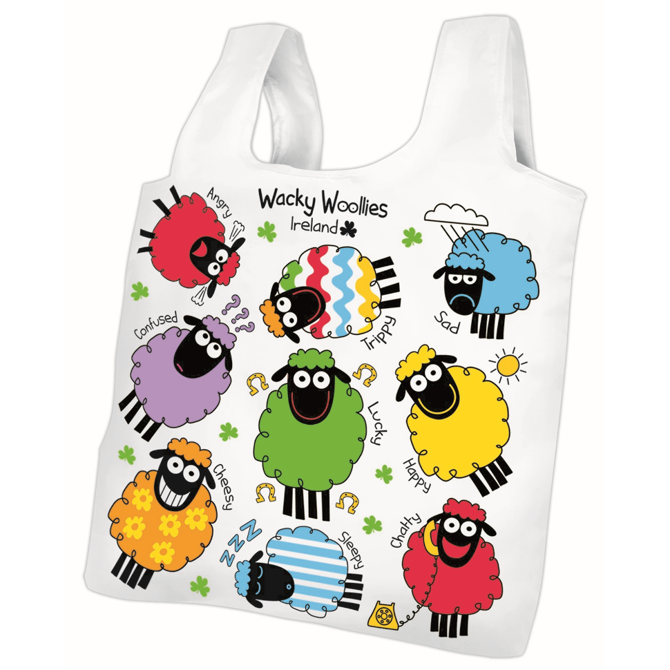 Wacky Woolies Sheep Ireland Design Fold Up Shopper Bag
