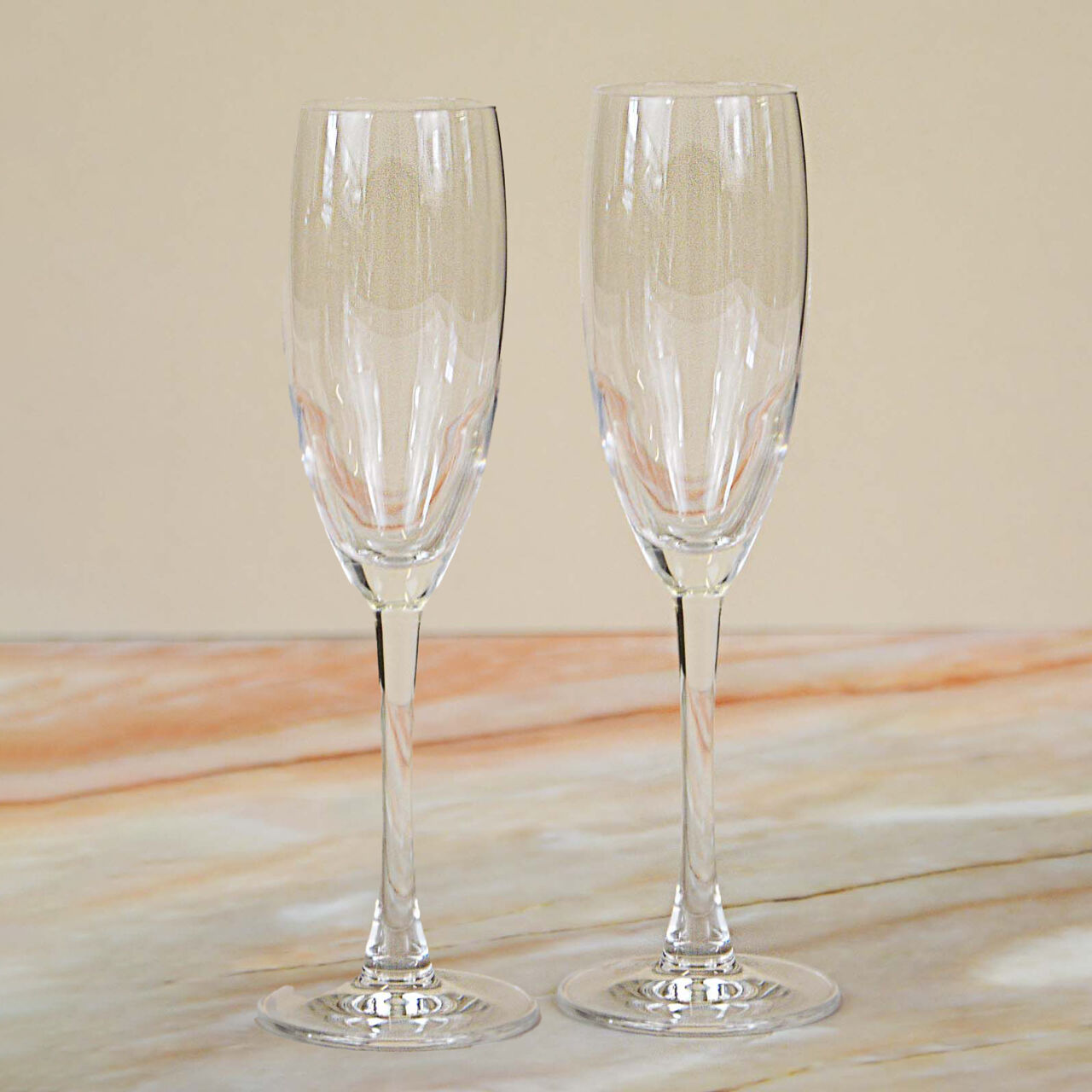 Personalised Champagne Flutes With Engraving & Gift Box - Set Of 2