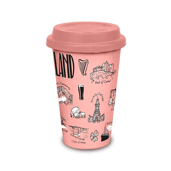 Ireland Coffee Cup With Lid Pastel Pink
