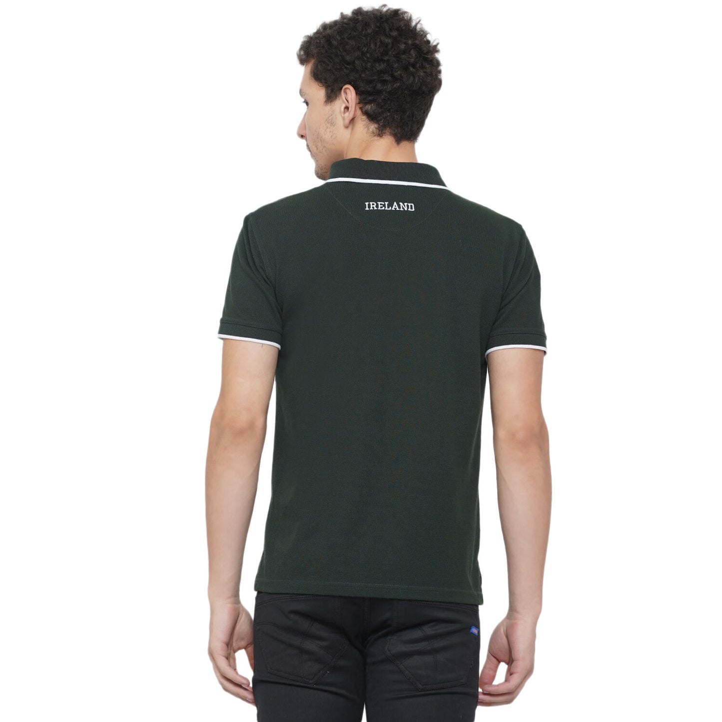 Mens Ireland Crest Polo Forest T-Shirt Green