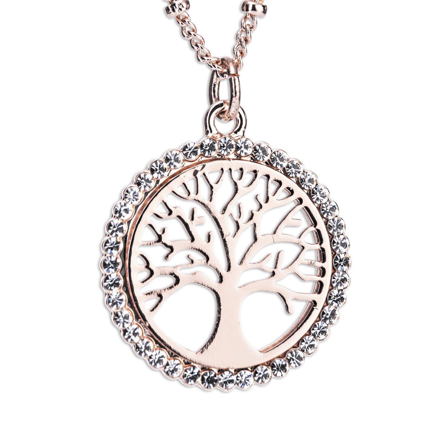 Newgrange Living Rose Gold Stone & Diamante Necklace