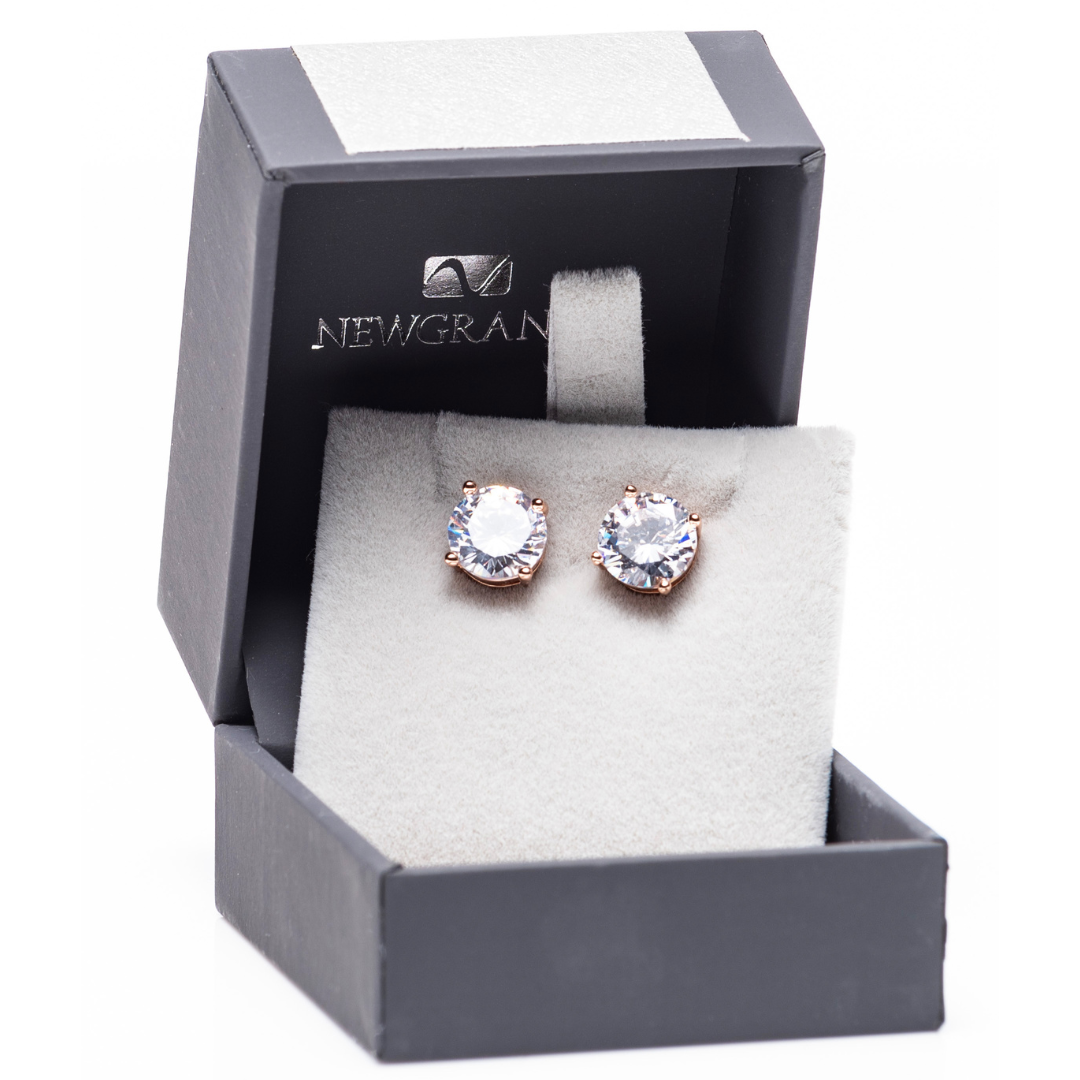Rose Gold Large Stone Earrings
