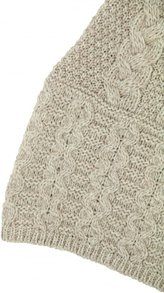 Ladies Irish Cable Knitted Hooded Parsnip Coat