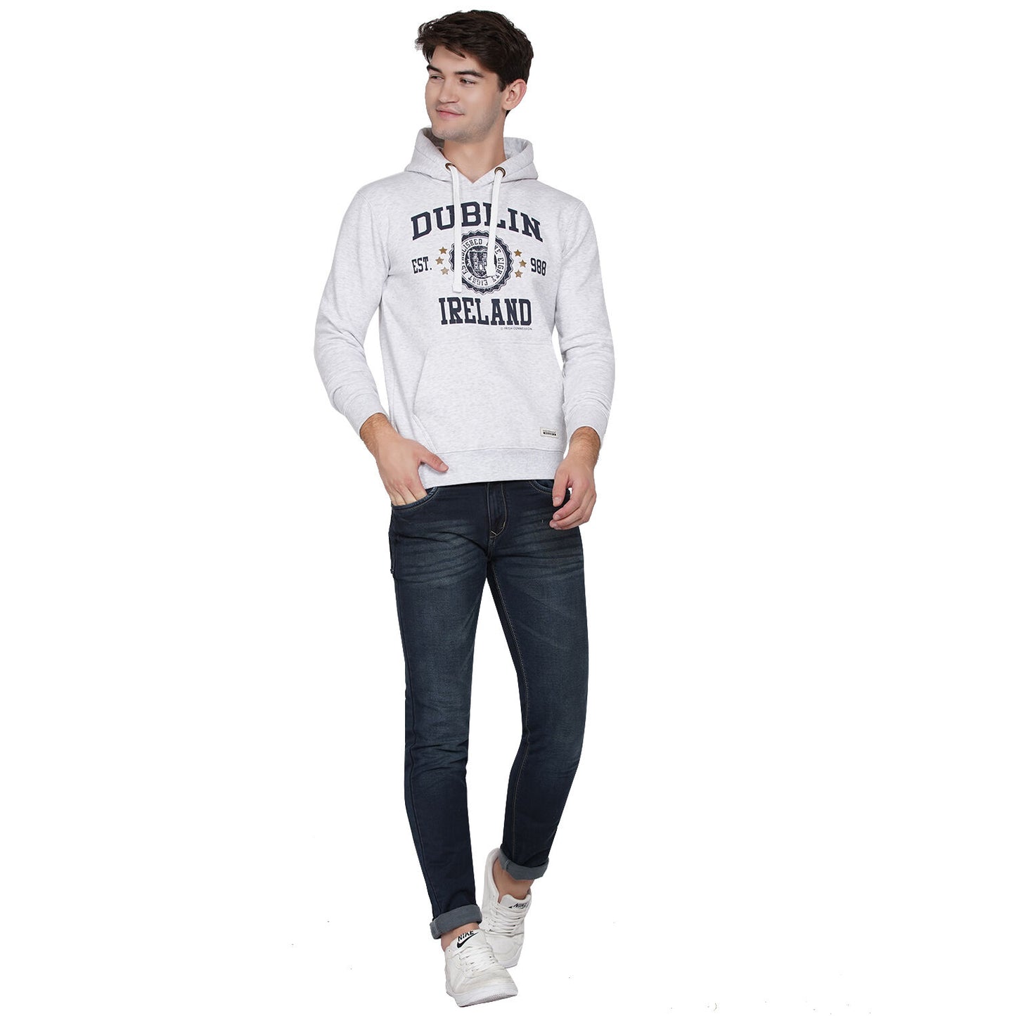 Unisex Dublin 988 Stamp Stars Hood Ash Grey