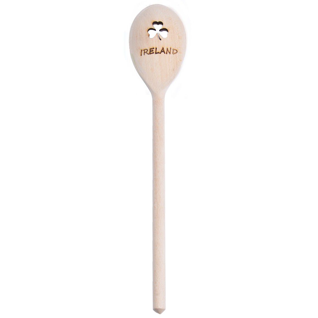 Shamrock-shaped Hole Oak Wooden Spoon