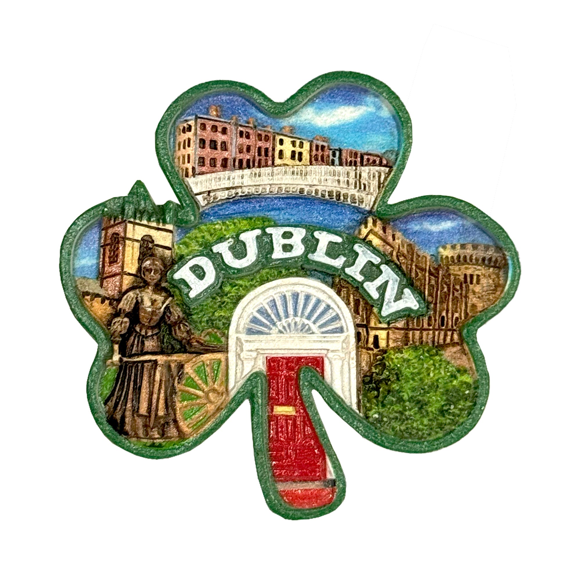 Dublin Shamrock Shaped Resin Magnet