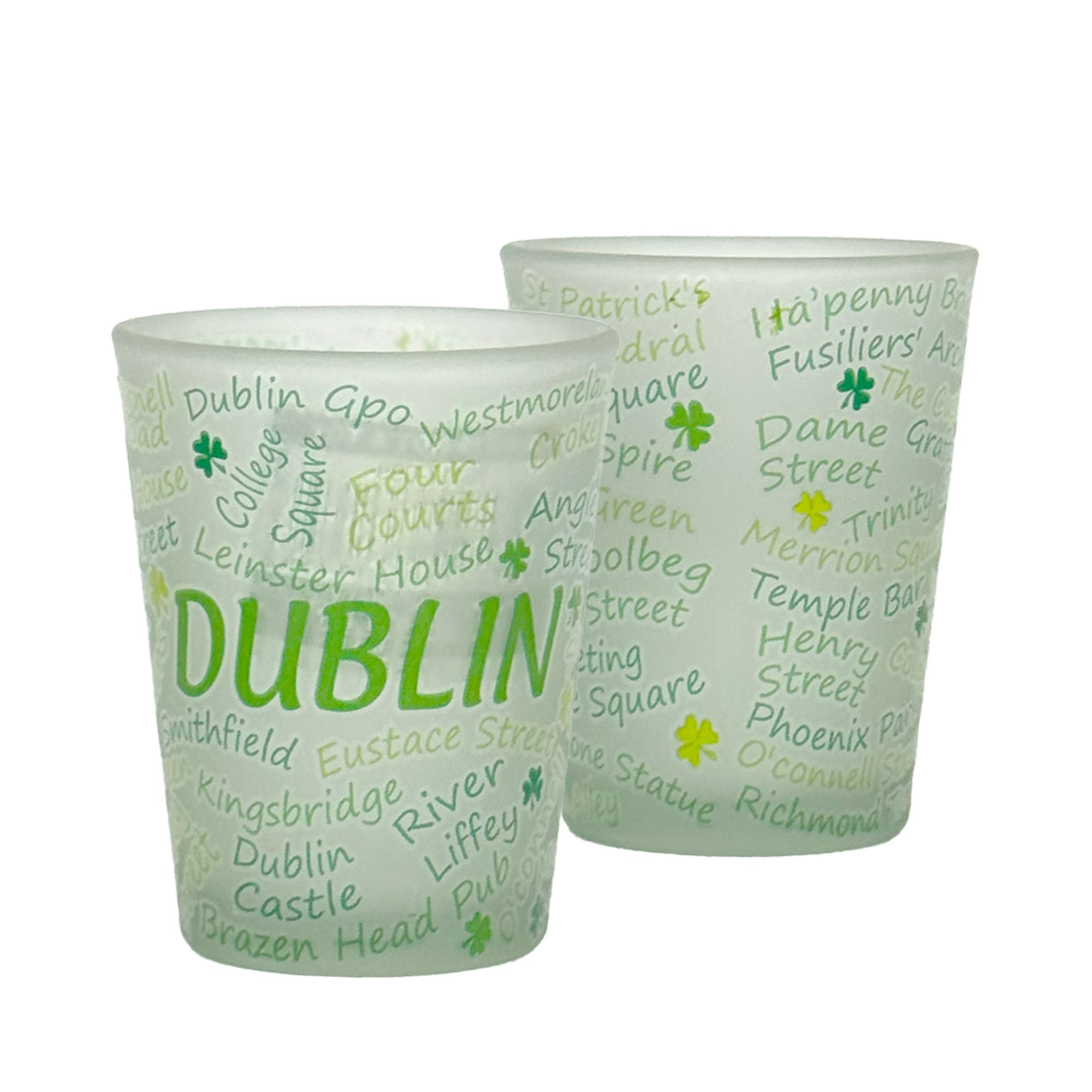 Dublin Graffiti Clear Frosted Shot Glass