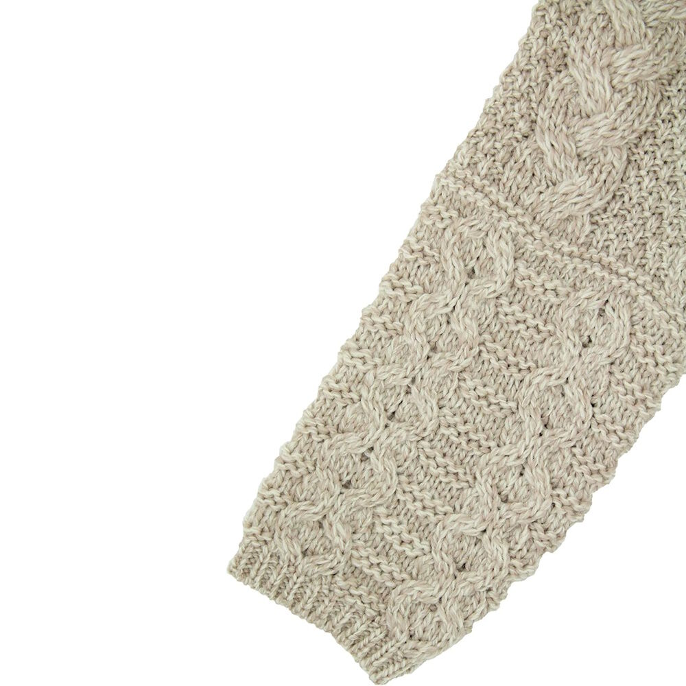 Ladies Irish Cable Knitted Hooded Parsnip Coat