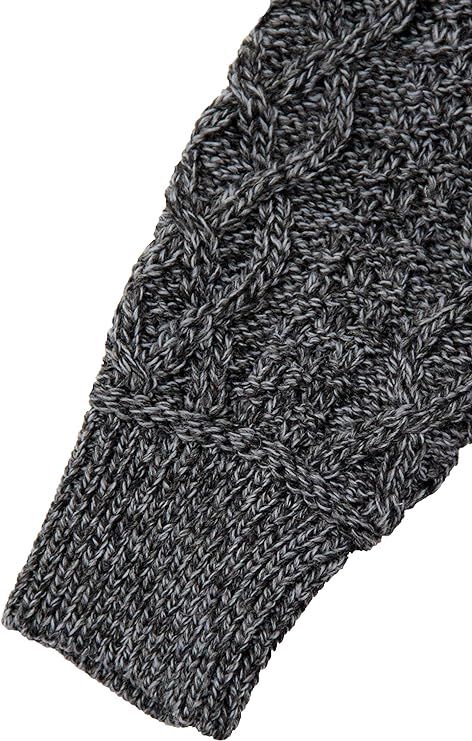 Men's Shawl Collar Aran Charcoal Jumper