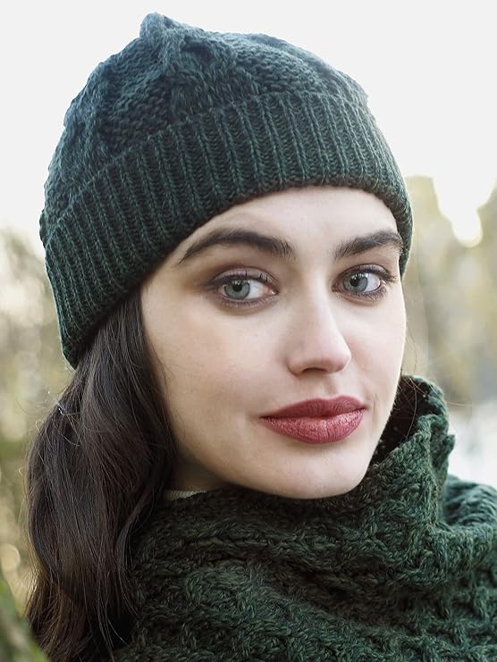Men's Merino Wool Honeycomb Green Hat