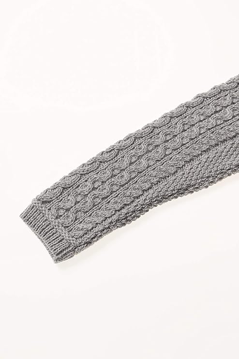 Women's Irish Soft Cable Knitted Side Zip Grey Coat