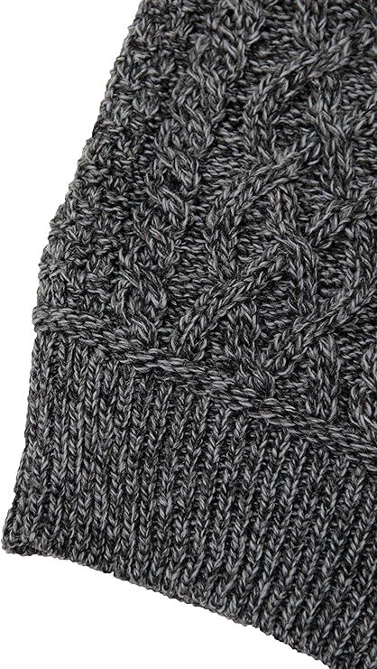 Men's Shawl Collar Aran Charcoal Jumper