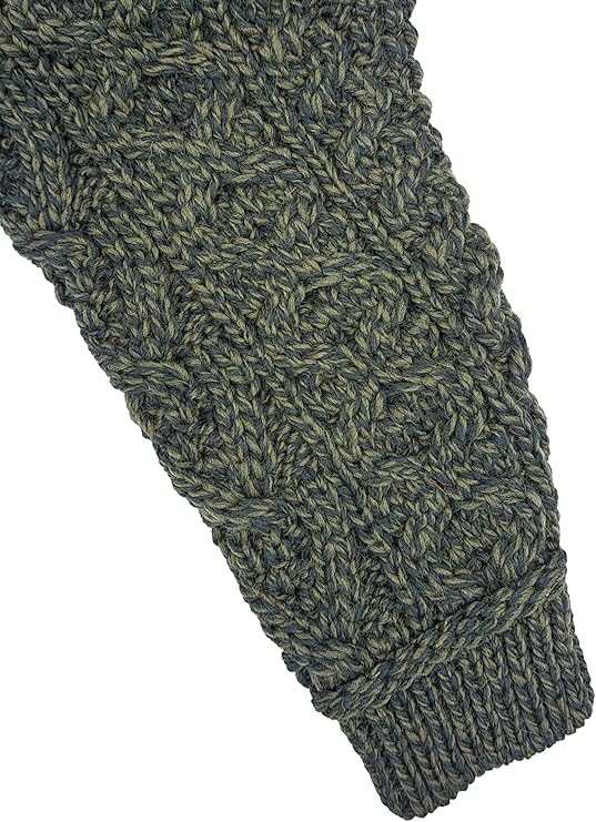 Kids Soft Cable Knitted Green Shawl Cardigan