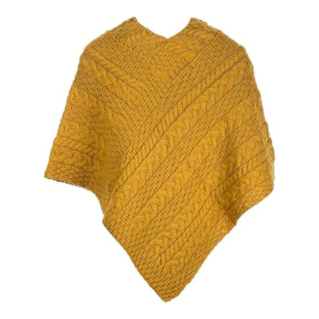 Ladies Connemara Mustard Poncho