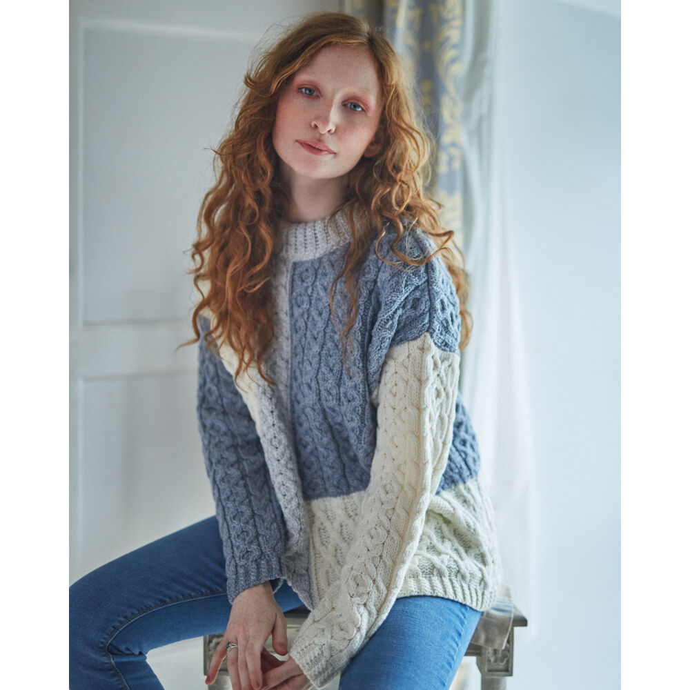 Ladies Three Colour Patchwork Jumper