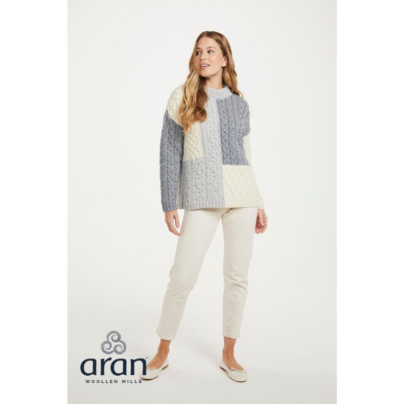Ladies Three Colour Patchwork Jumper