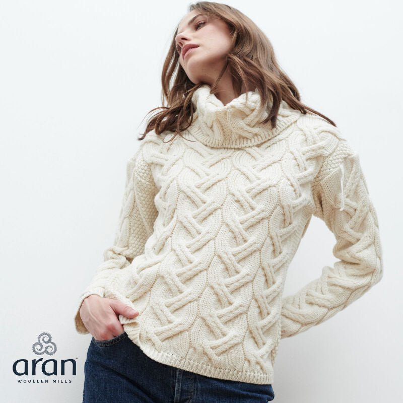 Chunky Cable Cowl Sweater Nat