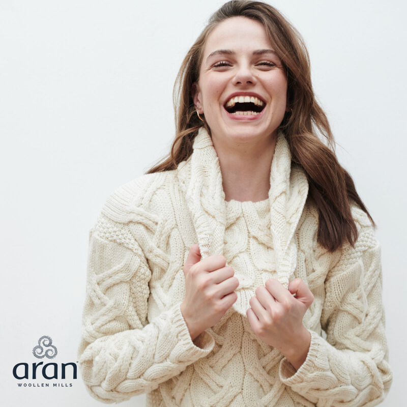 Ladies Chunky Cable Cowl Natural Jumper
