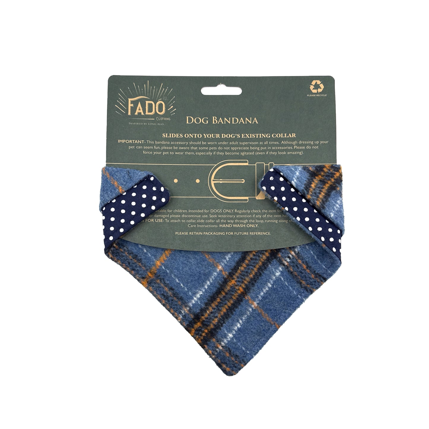 Fado Tartan Navy Dog Bandana