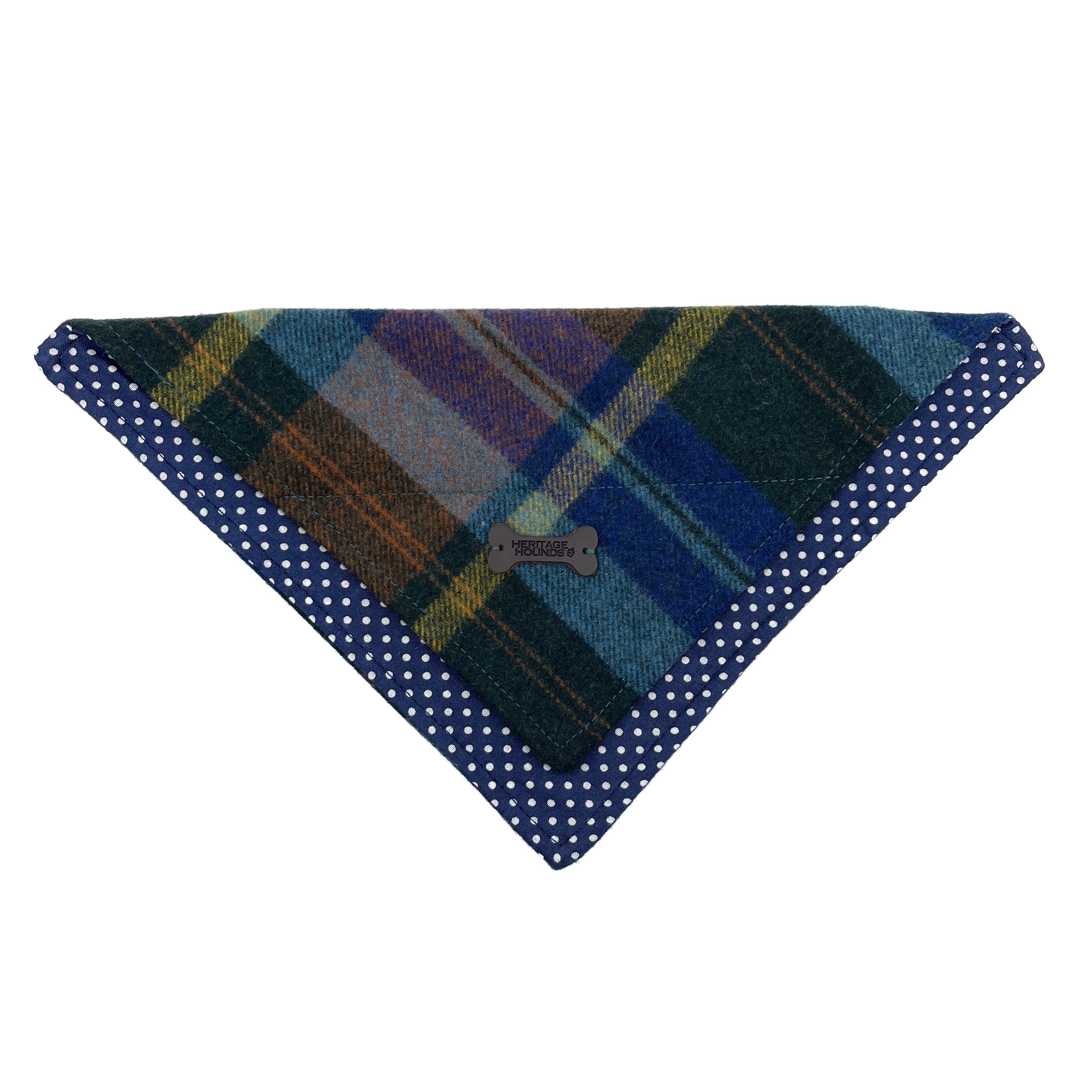 Fado Tweed Blue Check Dog Bandana
