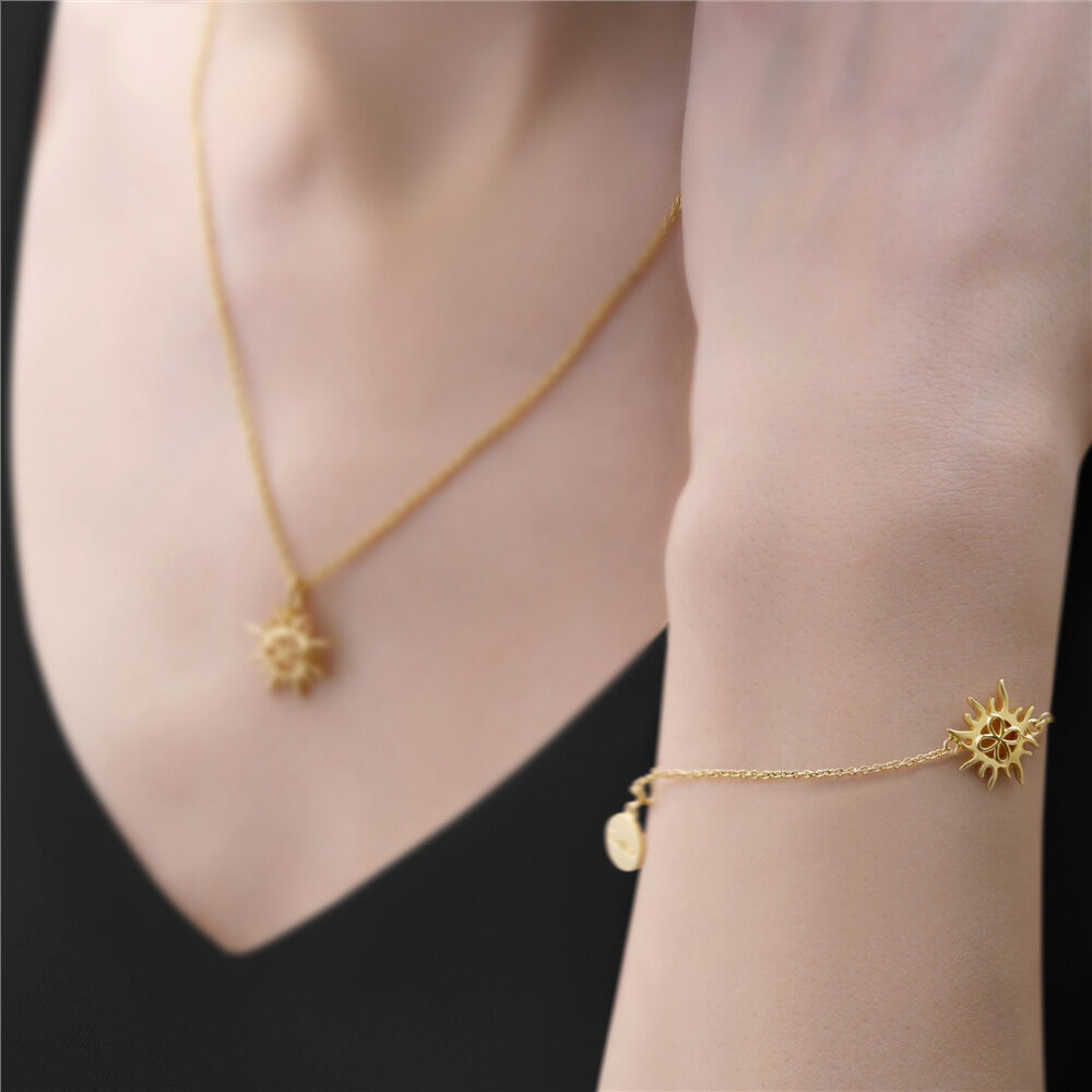 Gold Plated Amy Huberman Newbridge Silverware Bracelet with Sun