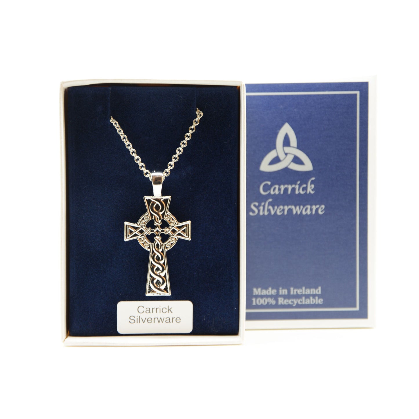 Silver Plated Carrick Silverware Celtic Cross Necklace