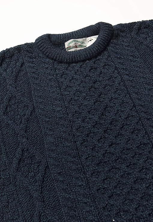 Men's Aran Crew Neck Blackwatch Jumper