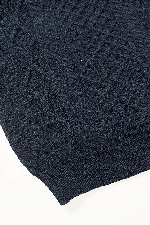 Men's Aran Crew Neck Blackwatch Jumper