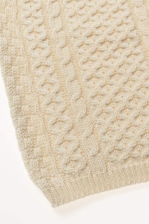 Kid's Traditional Aran Crew Neck Natural Jumper