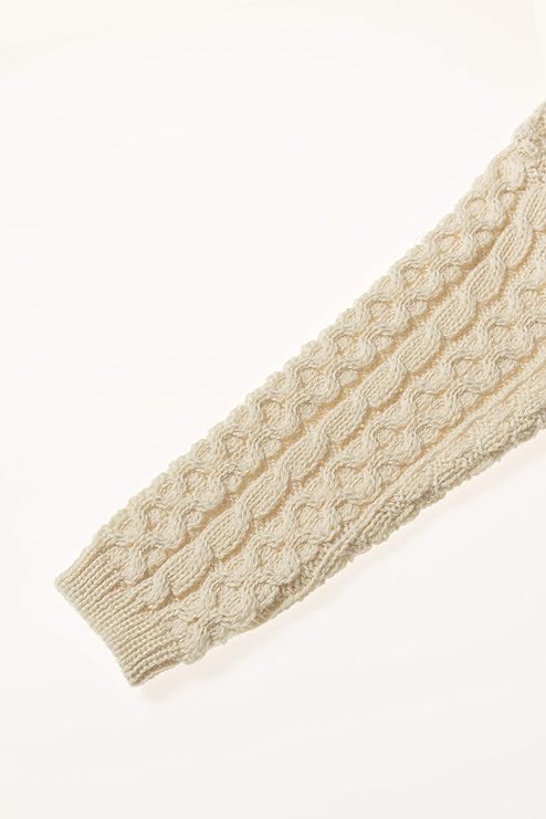Kid's Traditional Aran Crew Neck Natural Jumper