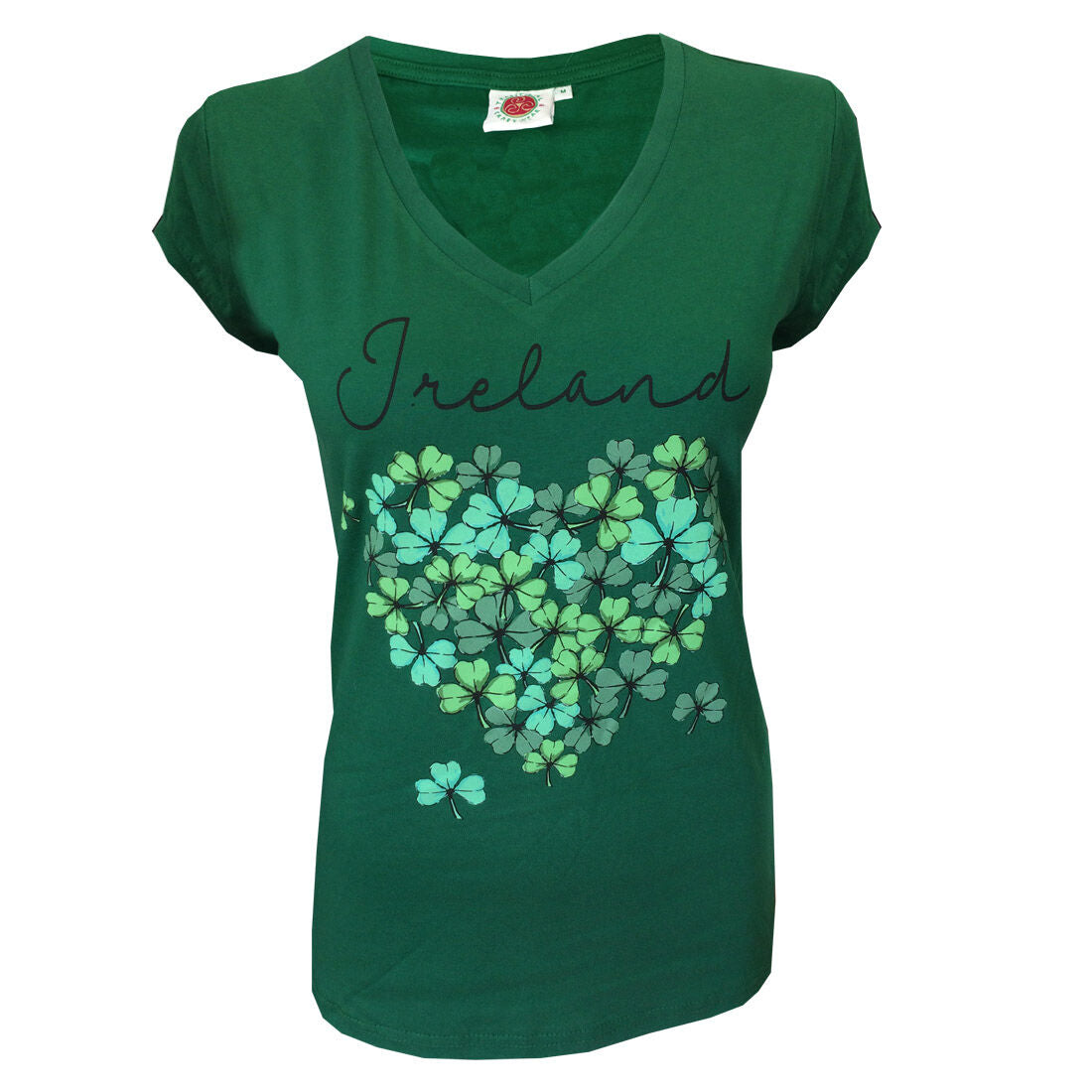 Ladies Heart Shamrock T-Shirt Green