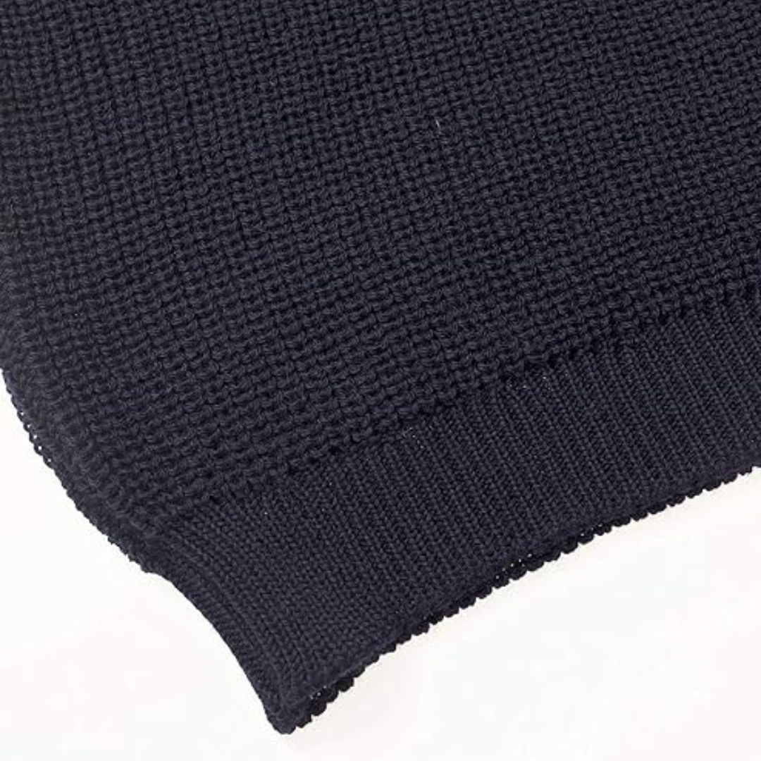 Men's Fisherman Ribbed Aran Navy Jumper